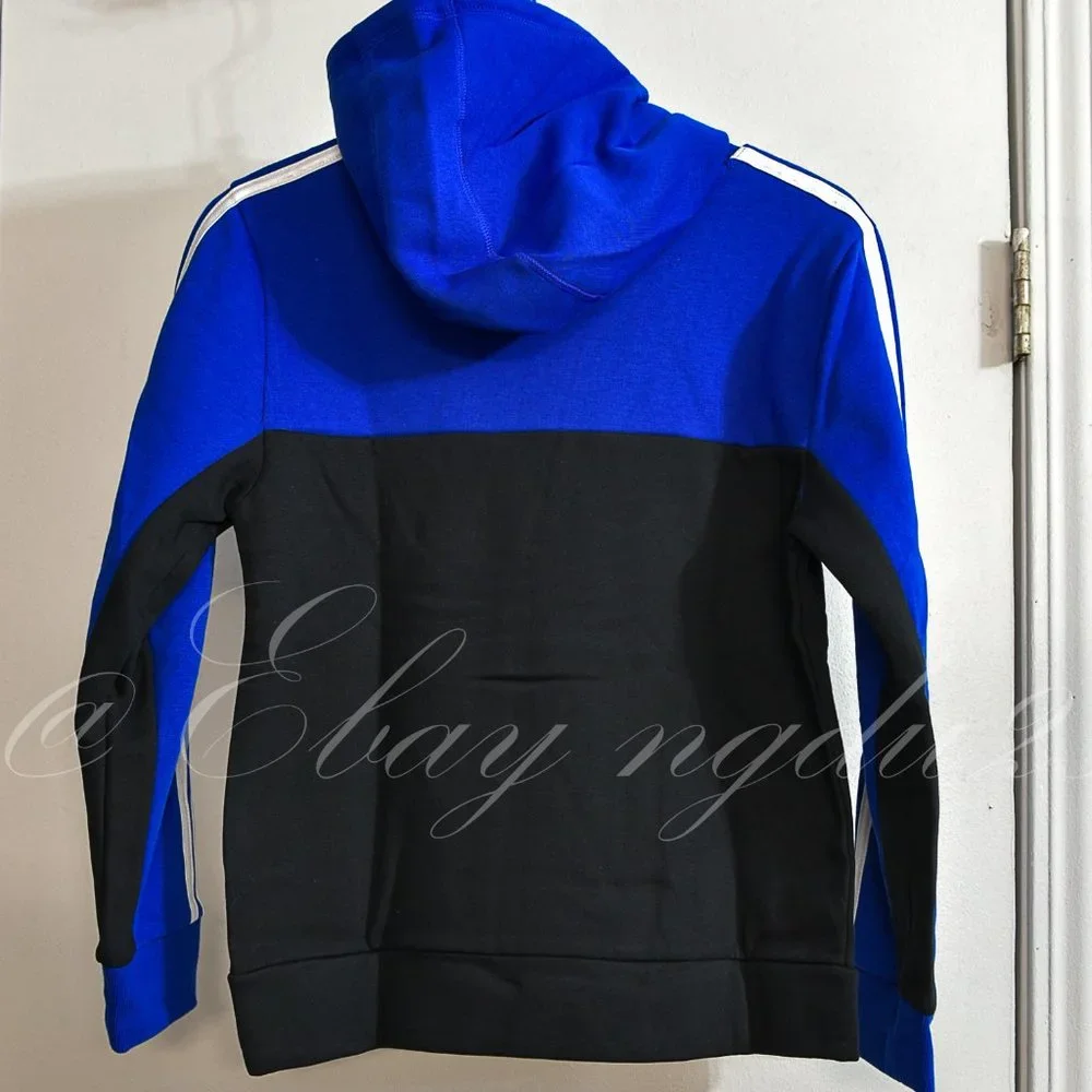Adidas Boys'‎ Youth Pullover Fleece Hoodie BLUE/BLACK